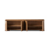 Ramos Media Console Bleached Oak Veneer Front Facing View Open Cabinets Four Hands