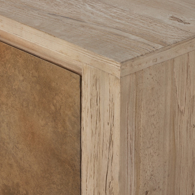 Four Hands Redondo Media Console front corner wood frame