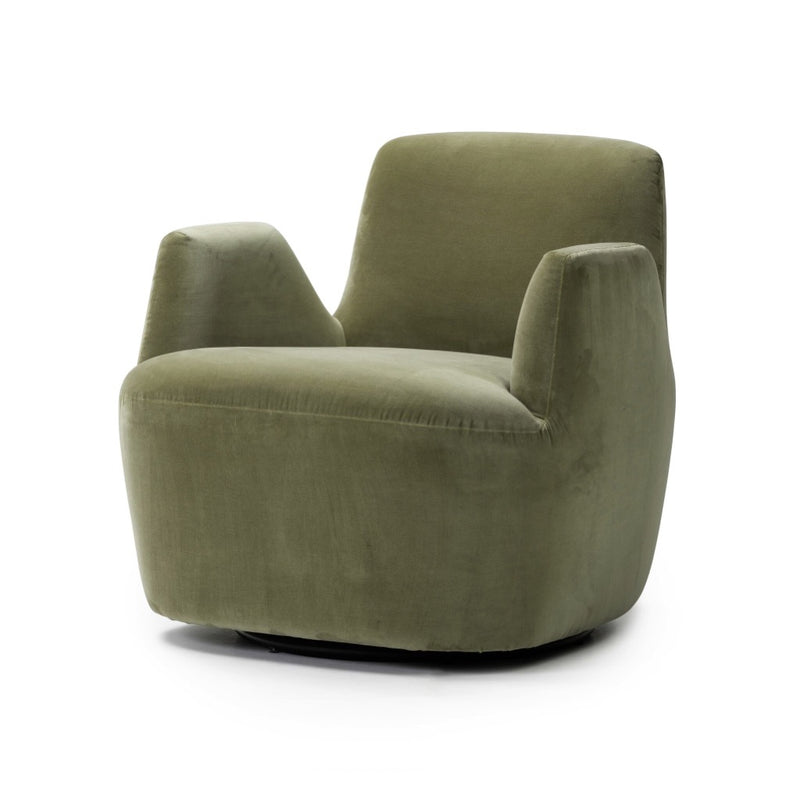 Reed Swivel Chair Sapphire Khaki Angled View 240664-002