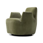 Reed Swivel Chair Sapphire Khaki Angled Side View Four Hands