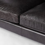 Modern Top Grain Leather Reese Sofa Sonoma Black Four Hands