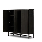 Four Hands Renaud 3-Door Cabinet angled open door view