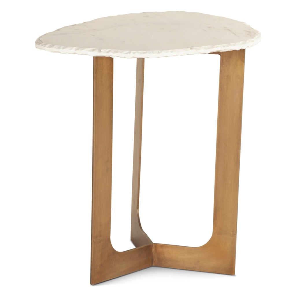 HTD Reno Side Table - White Marble – Artesanos Design Collection
