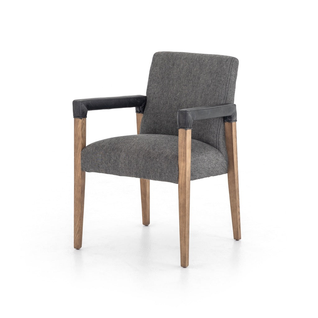 Reuben Dining Chair Ives Black Angled View 105591-008