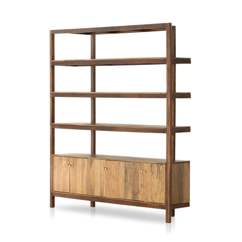 Four Hands Reza Wide Bookcase angled view