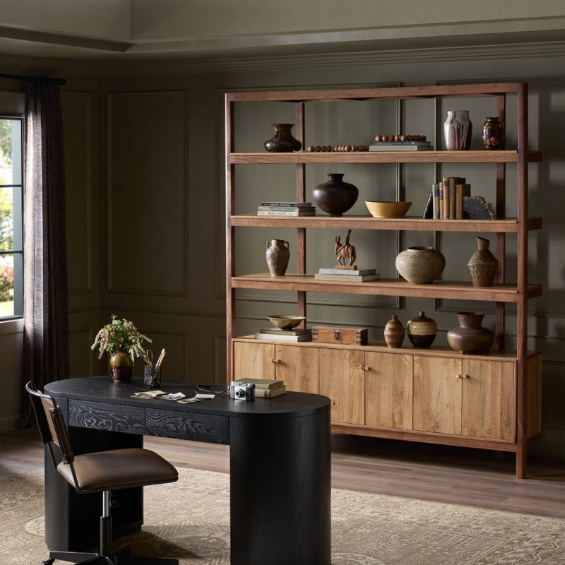 Reza Wide Bookcase 232355-001 staged view