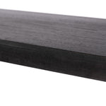 Reza Wide Bookcase 232355-002 side view worn black acacia shelf