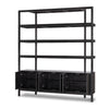 Four Hands Reza Wide Bookcase angled open door view