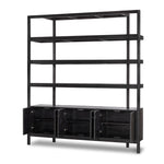 Four Hands Reza Wide Bookcase angled open door view