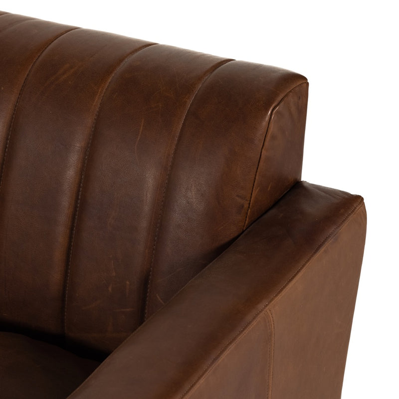 Four Hands Roberts Vintage Chair Heirloom Sienna Top Grain Leather Backrest