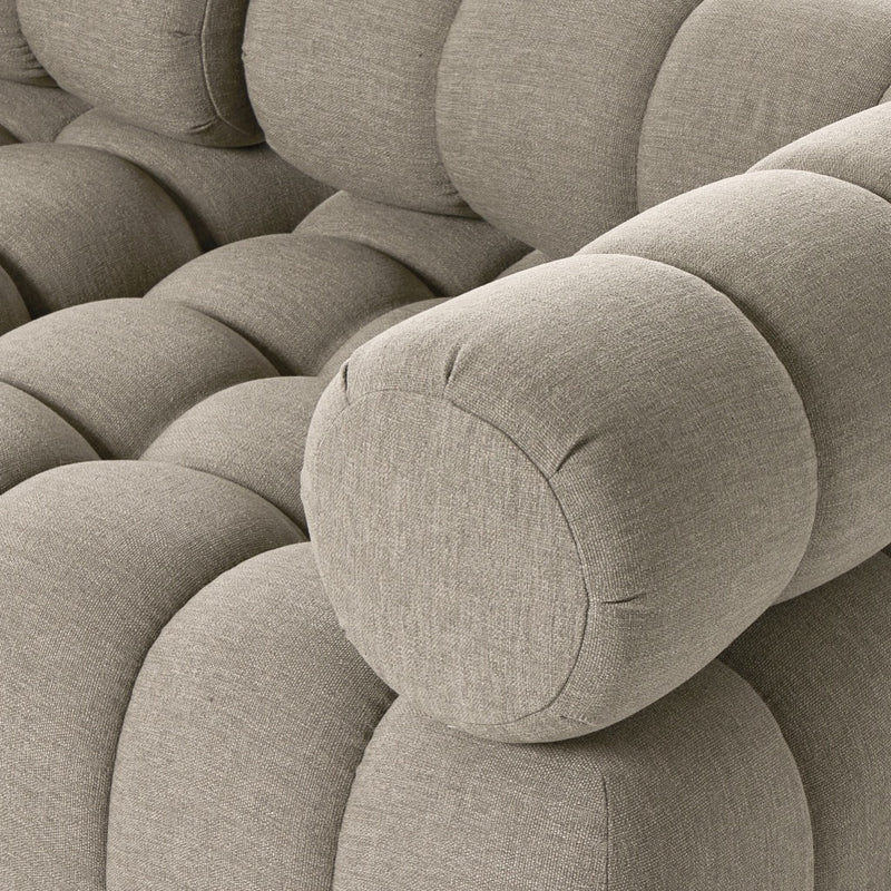 Four Hands Roma Outdoor 5-Piece Sectional tufted bolster arm view