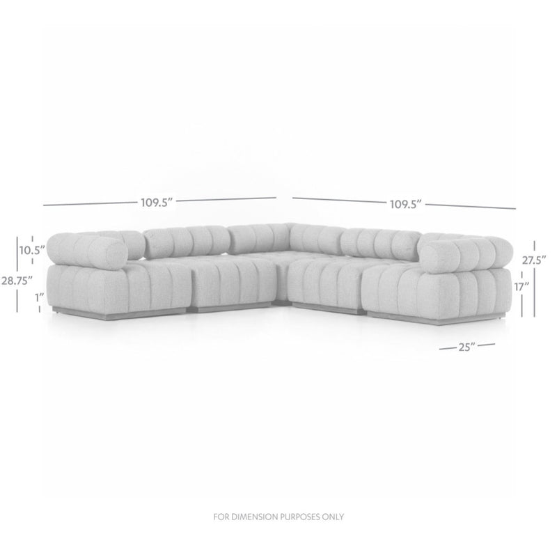 Roma Outdoor 5-Piece Sectional 230028-003 sofa dimensions