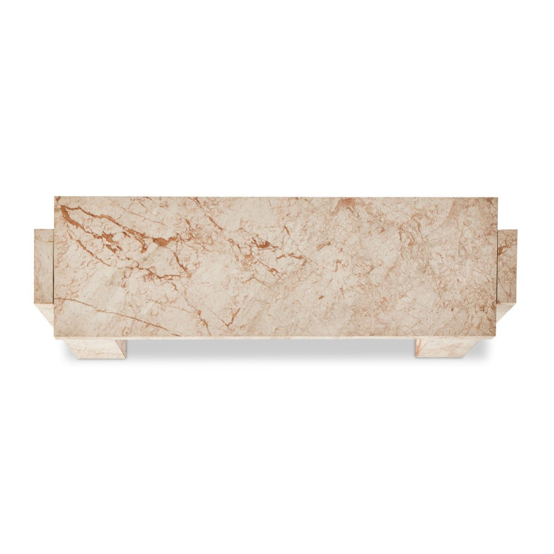 Romano Console Table Desert Taupe Marble Top View 237777-001