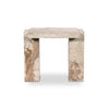 Romano End Table Desert Taupe Marble Front Facing View Four Hands