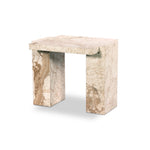 Romano End Table Desert Taupe Marble Angled View 237779-001