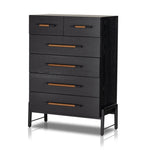 Rosedale 6 Drawer Tall Dresser Ebony Oak Angled View 108708-003