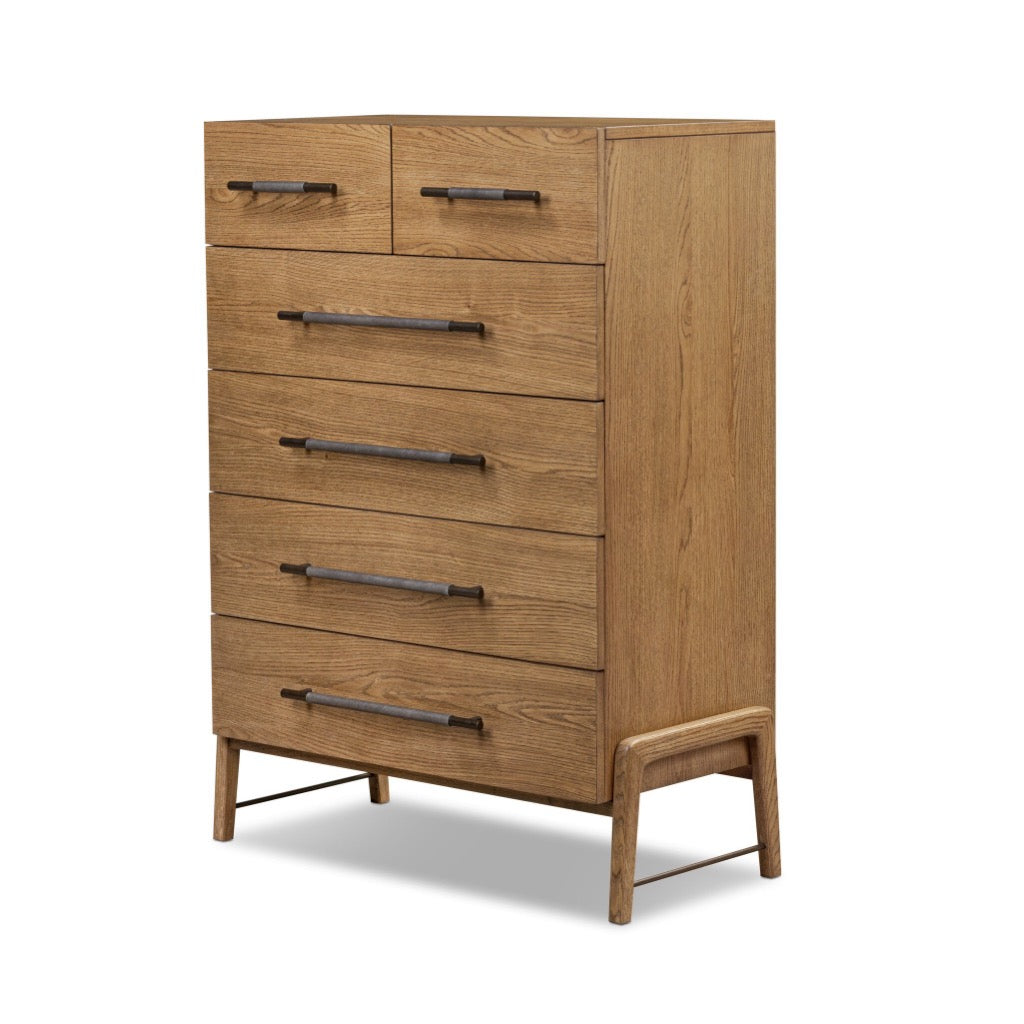 Four Hands Rosedale 6 Drawer Tall Dresser angled view 