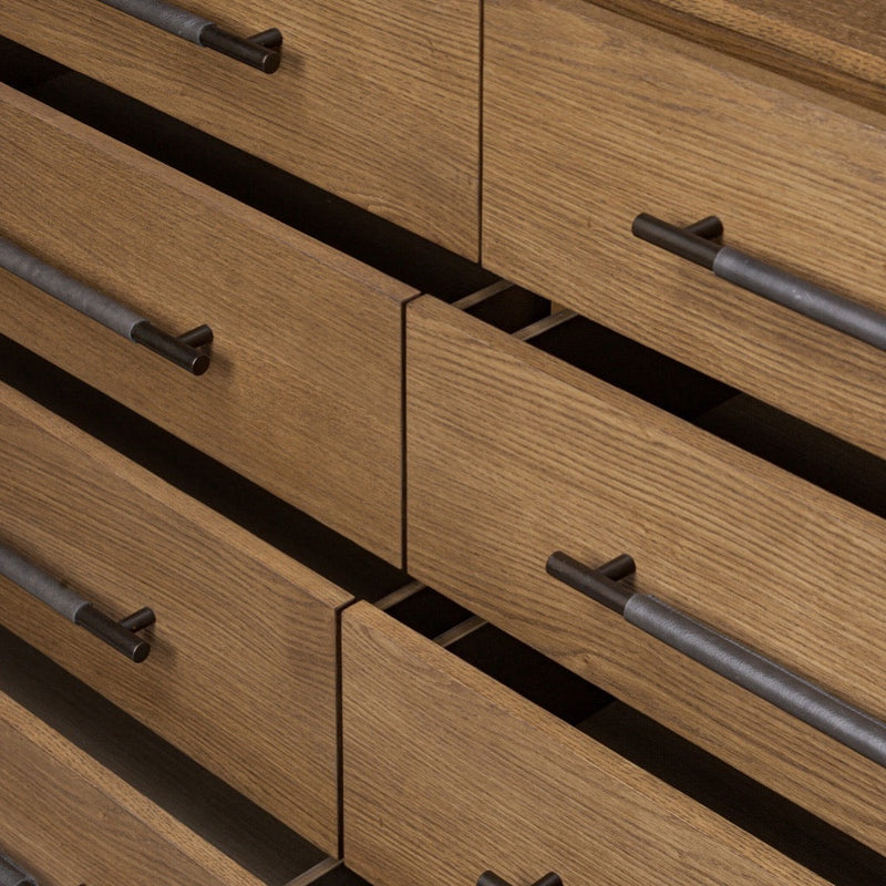 Four Hands Rosedale 8 Drawer Dresser drawer handles view 