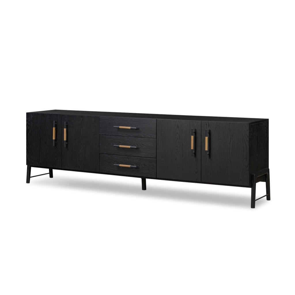 Four Hands Rosedale Media Console - Ebony Oak Veneer