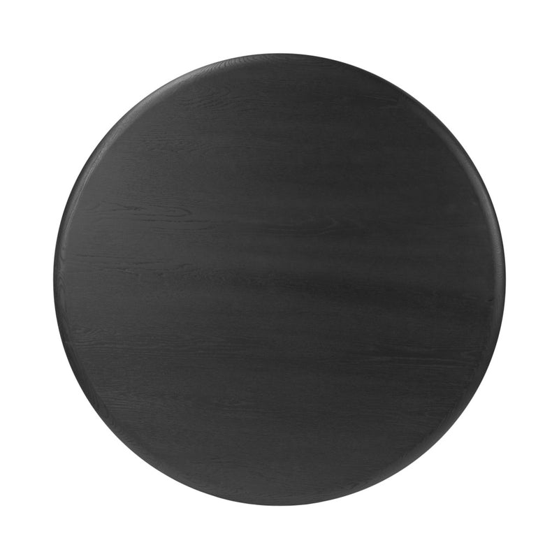 Four Hands Rosenell Round Coffee Table Black Oak Veneer Top View