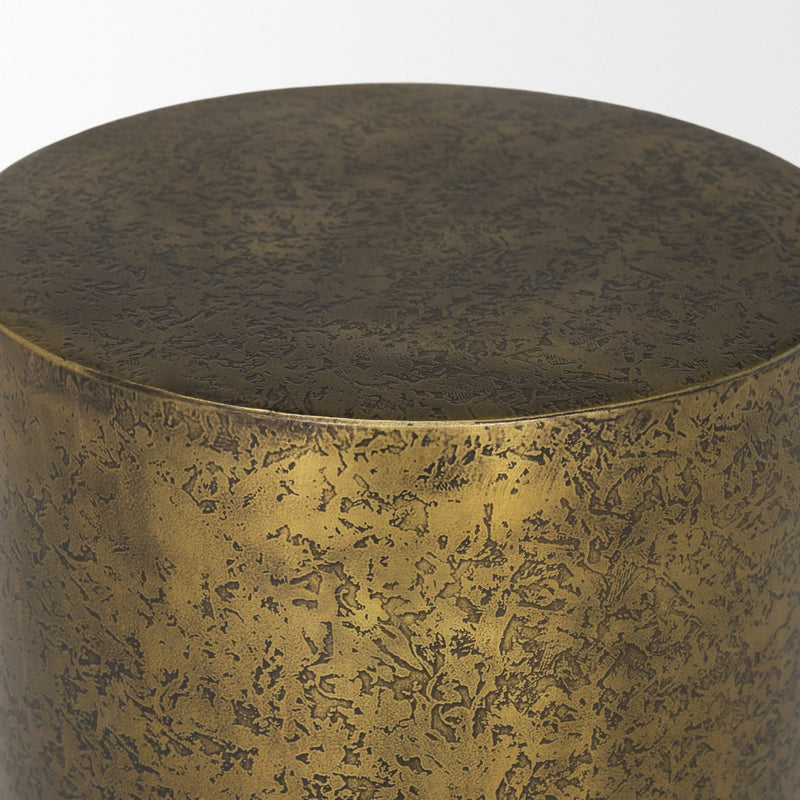 Textured Decorative End Tables Reference: Mercana Rosh End Table Textured Gold