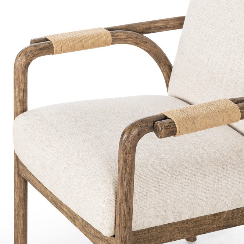 Rosie Dining Armchair Tan Cotton Rope Armrest Detail 231199-003
