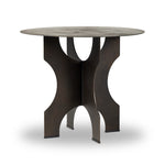 Four Hands Round Side Table In Solid Iron Angled View