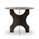 Four Hands Round Side Table In Solid Iron Side View