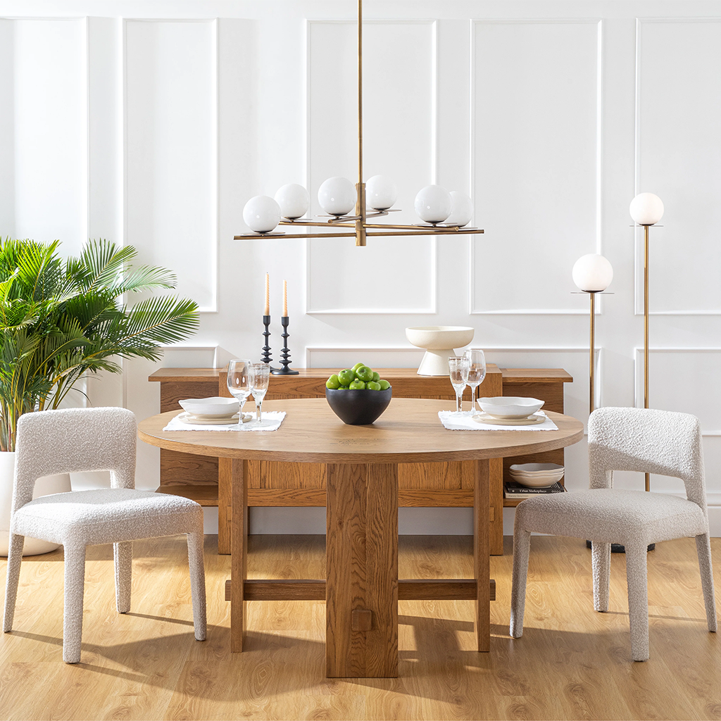 Light Wood Oak Dining Table