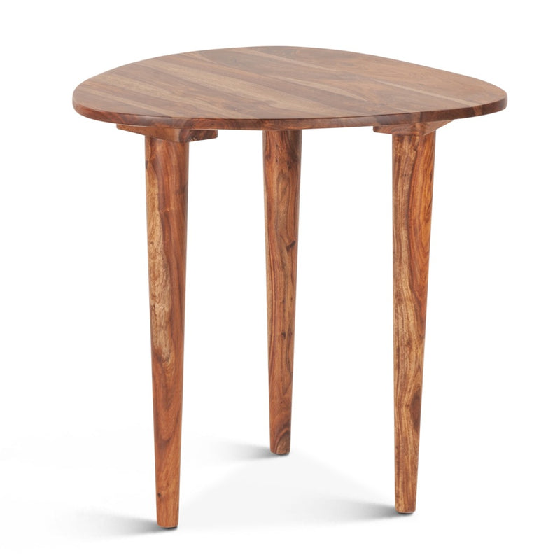 HTD Salem Sheesham Wood Side Table angled view 