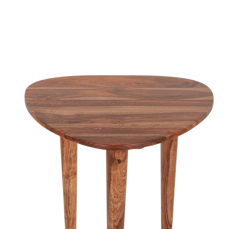 HTD Salem Sheesham Wood Side Table overhead view 