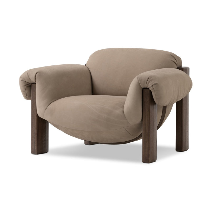 Samena Chair Nubuck Nude Angled View 242115-001