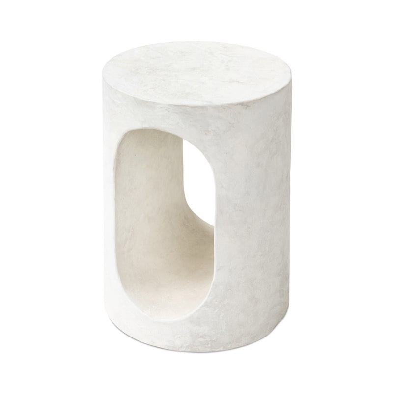 Samson End Table Textured Lunar Concrete Angled Top View 240102-001