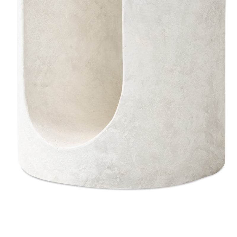 Samson End Table Textured Lunar Concrete Cutout Detail 240102-001