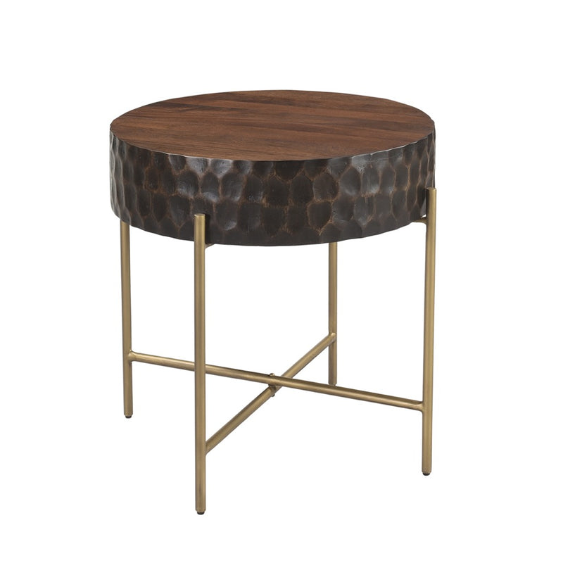 HTD Santa Cruz Round Side Table angled view 