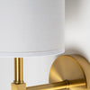 Santander Wall Sconce 65245 gold base and white lamp shade 