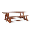 Home Trends and Design Savannah 94" Dining Table angled with bench view 