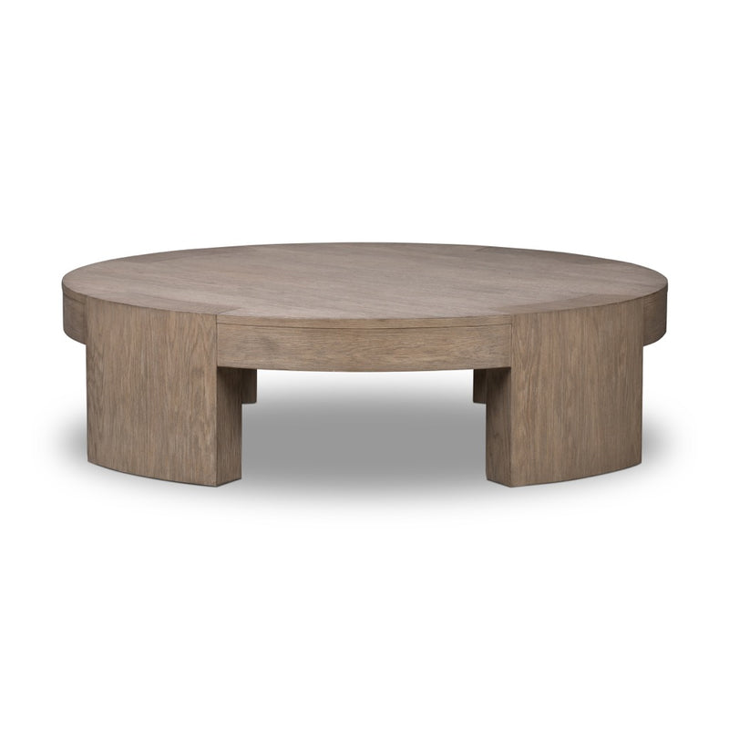 Sheffield Coffee Table Warm Natural Flat Oak Veneer Angled View Four Hands