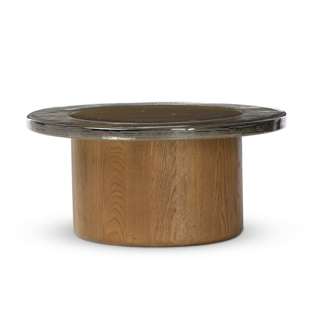 Four Hands Shira Coffee Table - Smoked Brown Cast Glass