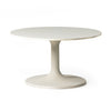 Four Hands Simone Oval Coffee Table Textured Matte White Angled View