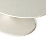 Four Hands Simone Oval Coffee Table Textured Matte White Aluminum Top