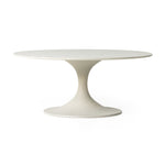 Simone Round Coffee Table Matte White Angled View 228085-005