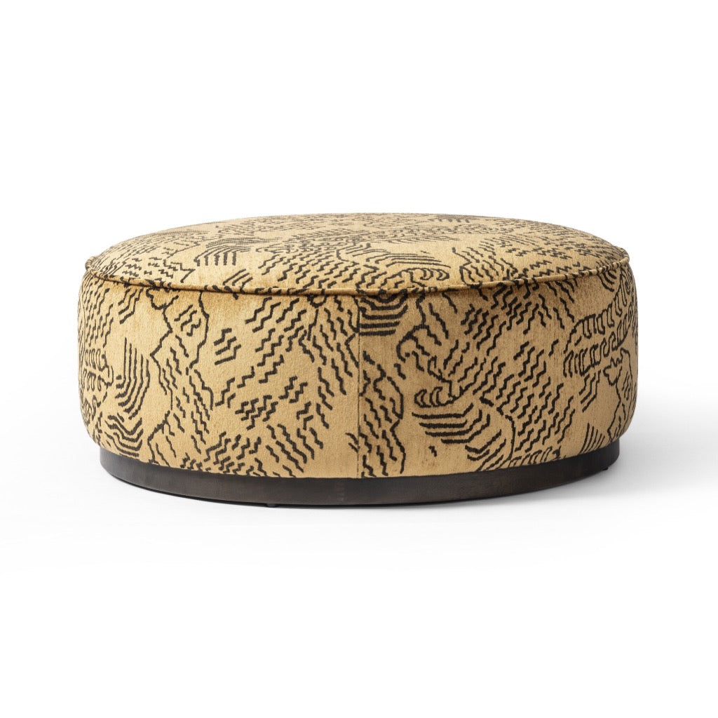 Four Hands Sinclair Large Round Ottoman - Balkan Ochre – Artesanos ...