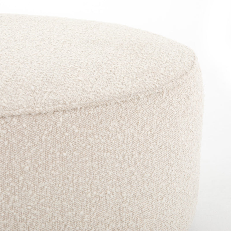 Sinclair Large Round Ottoman Knoll Natural Performance Fabric Edge 106119-007