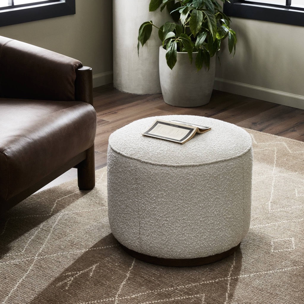 Sinclair Round Ottoman Knoll Natural Four Hands - Main Image
