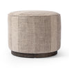Four Hands Sinclair Round Ottoman angled view 