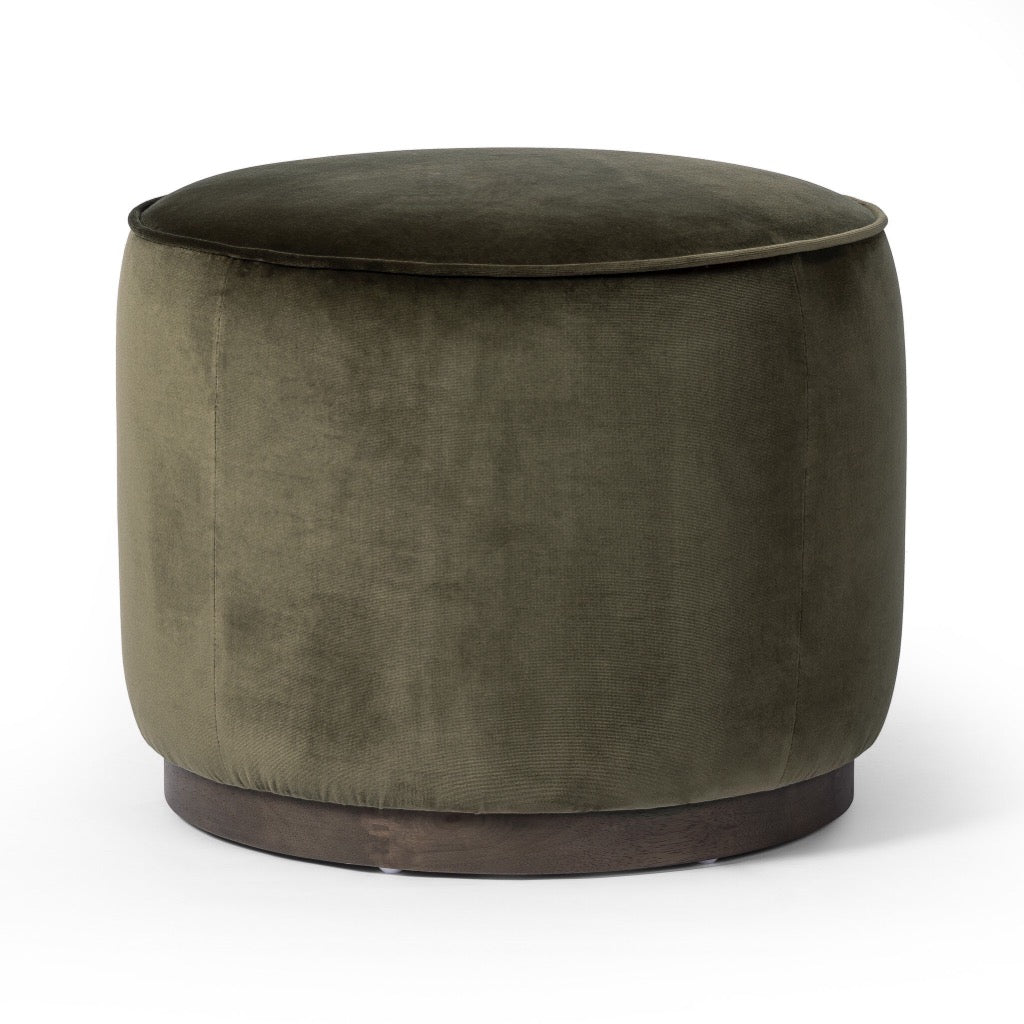 Four Hands Sinclair Round Ottoman angled view 