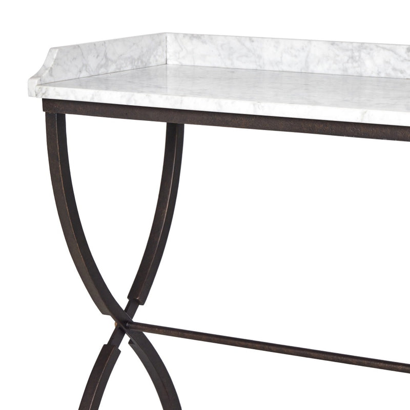 Six Beers Table Honed White Marble Tabletop Edge Four Hands