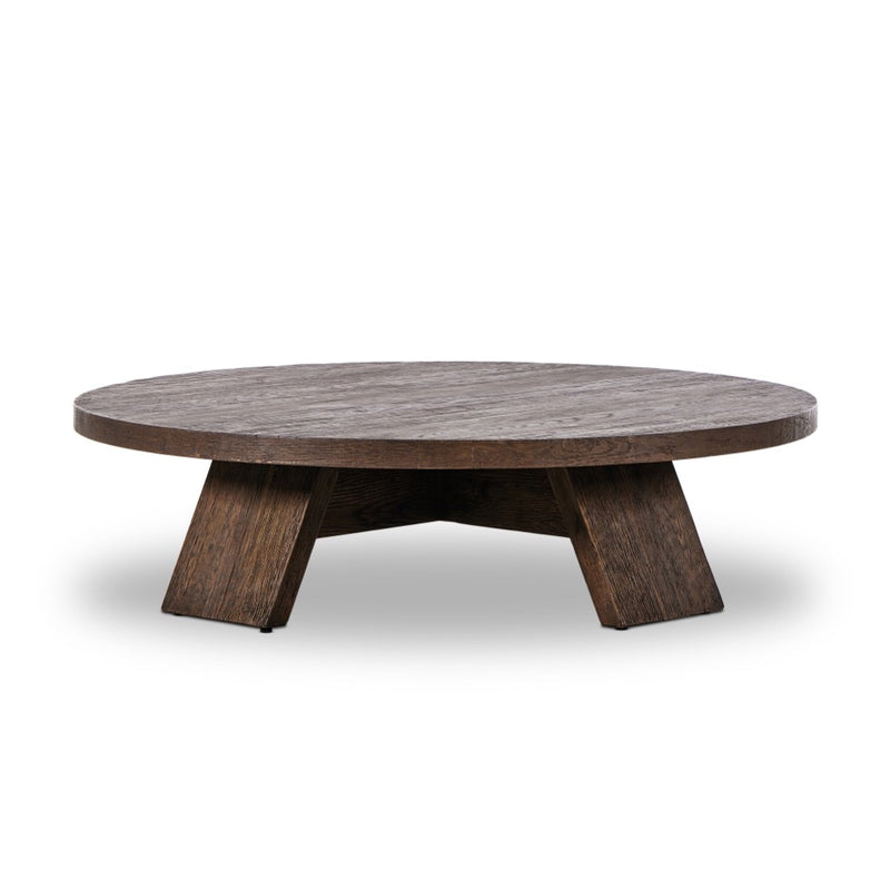 Sparrow Coffee Table Ashen Oak Resawn Splayed Legs Side View Four Hands