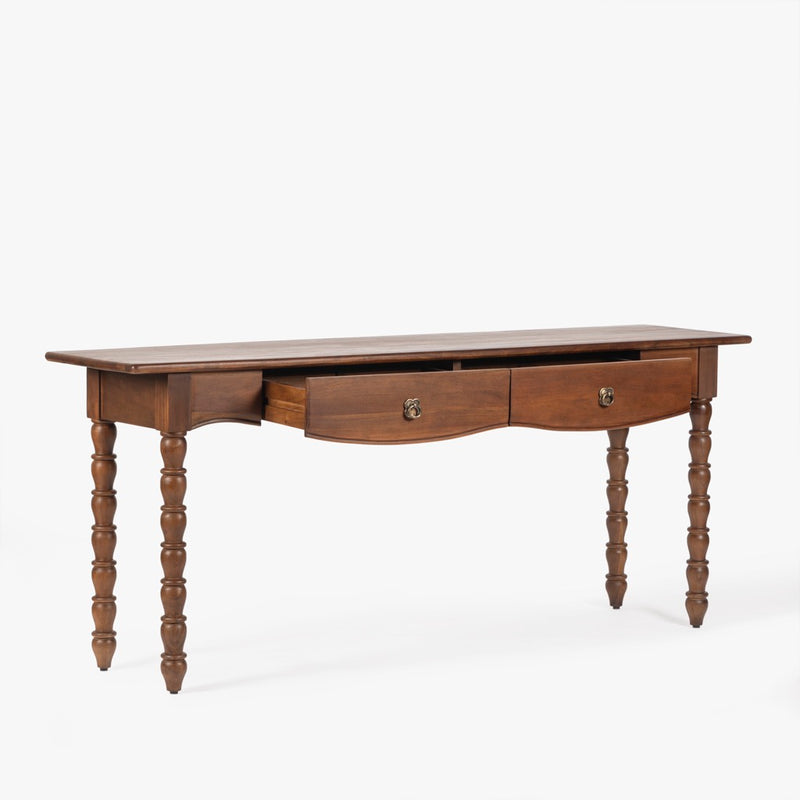 Co.House Designs Spindle Console Table open drawer view